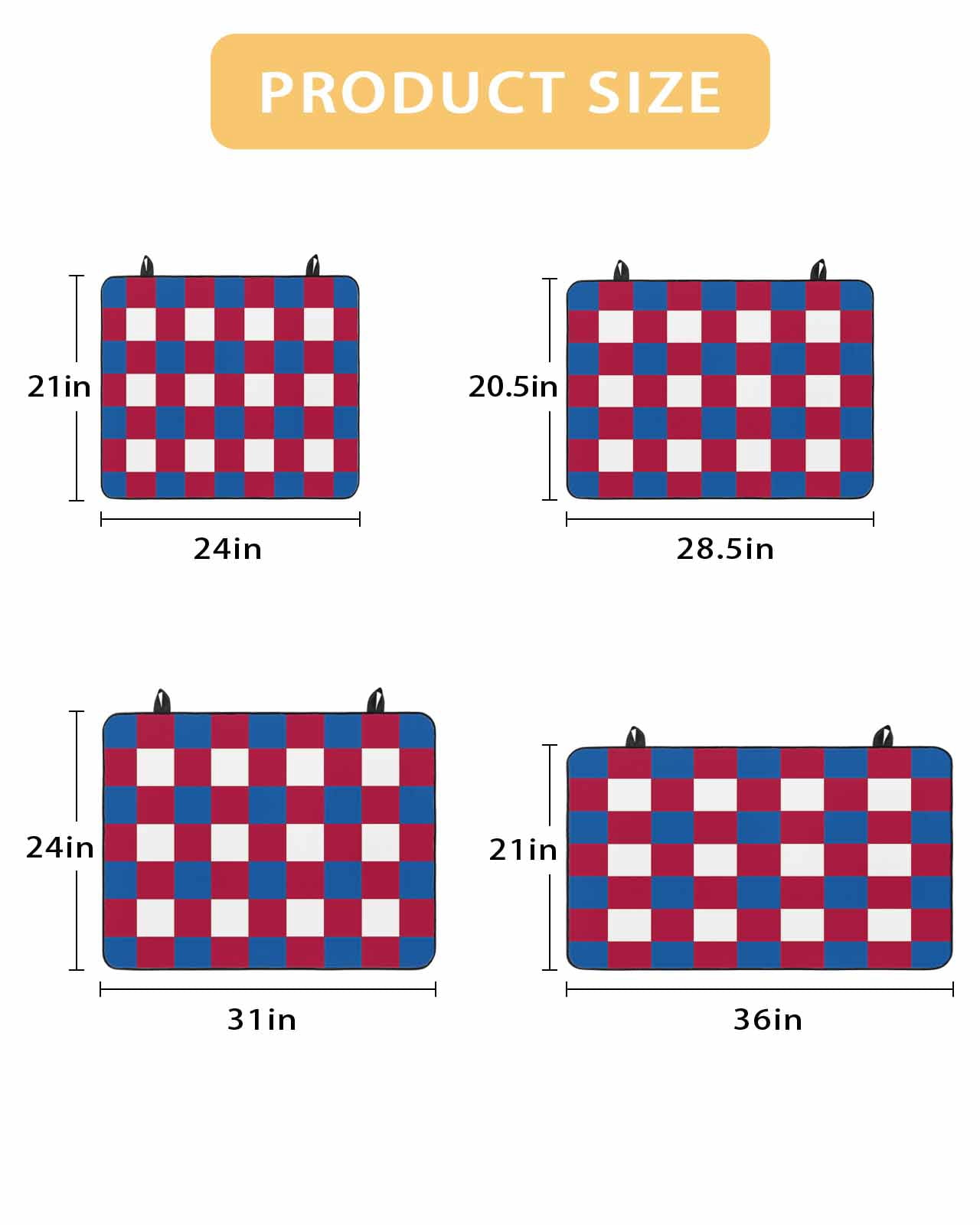 nqOlkjepod Large Induction Cooktop Protector Mat 24"x21", 4th of July Stove Top Covers for Electric Stove, Independence Day Red Blue White Plaid Checkered Stove Burner Cover Mats Stove Cover