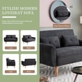 thumbnail image 3 of Sobaniilo 47" Small Modern Loveseat Sofa, Mid Century Linen Fabric 2-Seat Sofa Couch Tufted Love Seat with Back Cushions and Tapered Wood Legs for Living Room, Bedroom and Small Space (Black), 3 of 8