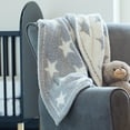 thumbnail image 2 of Parent's Choice Gray Cozy Reversible Stars Infant Blanket, Unisex, Polyester, 2 of 13