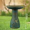 thumbnail image 2 of EFISPSS Ceramic Weather-Resistant Freestanding Bird Bath, Elegant Outdoor Décor, 2 of 7