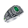 Keepsake Personalized Women's Oval Class Ring available in Valadium Metals, Silver Plus and Yellow and White Gold