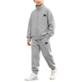 thumbnail image 2 of Boys Gray Tracksuit 2-Piece Set Full-Zip Hoodie Jogger Pants Sportswear,Size 12-13 T, 2 of 5