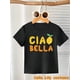 thumbnail image 1 of Girls' Summer Short Sleeve T-Shirt - White Stretchy Casual Top with Lemon Slice & "Ciao Bella" Graphic Print, Round Neck for Outdoor Play, Sports & Daily Activities, Cheerful Design | Comfortable Fit, 1 of 6