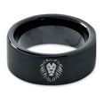 thumbnail image 2 of Tungsten Lion Lioness Panthera Leo Band Ring 9mm Men Women Comfort Fit Black Flat Cut Brushed Polished, 2 of 4