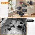 thumbnail image 3 of 5 Rotating Kitchen Storage Rack, Rolling Storage Cart with Metal Mesh Baskets, Lockable Wheels, Top Handle, Fruit & Veggie Cart for Pantry/Bathroom, 3 of 6