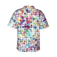 thumbnail image 3 of Goofa Colorful Watercolor Dots Hawaiian Shirt for Men, Unisex Summer Beach Casual Short Sleeve Button Down Shirts,Aloha Tropical Floral print shirt-, 3 of 9