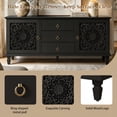 thumbnail image 5 of Atumcto Farmhouse TV Stand with Carved Doors, 3 Drawers & Adjustable Shelves, Black, 5 of 12