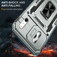 thumbnail image 5 of Feishell Case for iPhone 17 Pro Camera Lens Slide Protection Cover with Ring Holder Kickstand, Armor Heavy Duty Military Grade Shockproof PC Rugged Bumper Case,Gray, 5 of 7