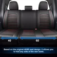 thumbnail image 6 of Telimocy Customed for Ford F-150 2015-2022 Car Seat Covers, Waterproof Front Back Pickup Truck PU Leather Cushion Protector Black w/ Red Line, 6 of 10