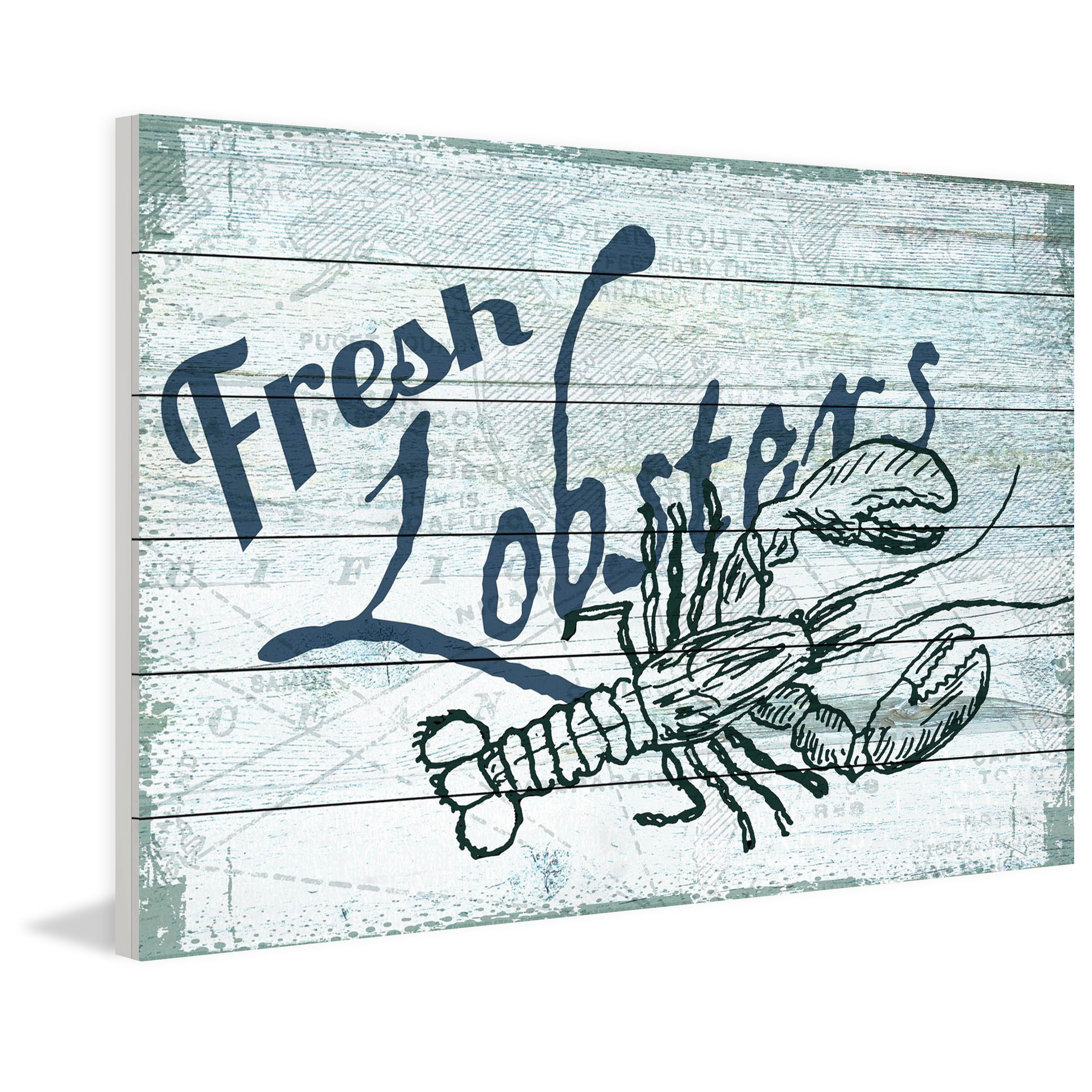 Marmont Hill "Fresh Lobster" Painting Print on White Wood