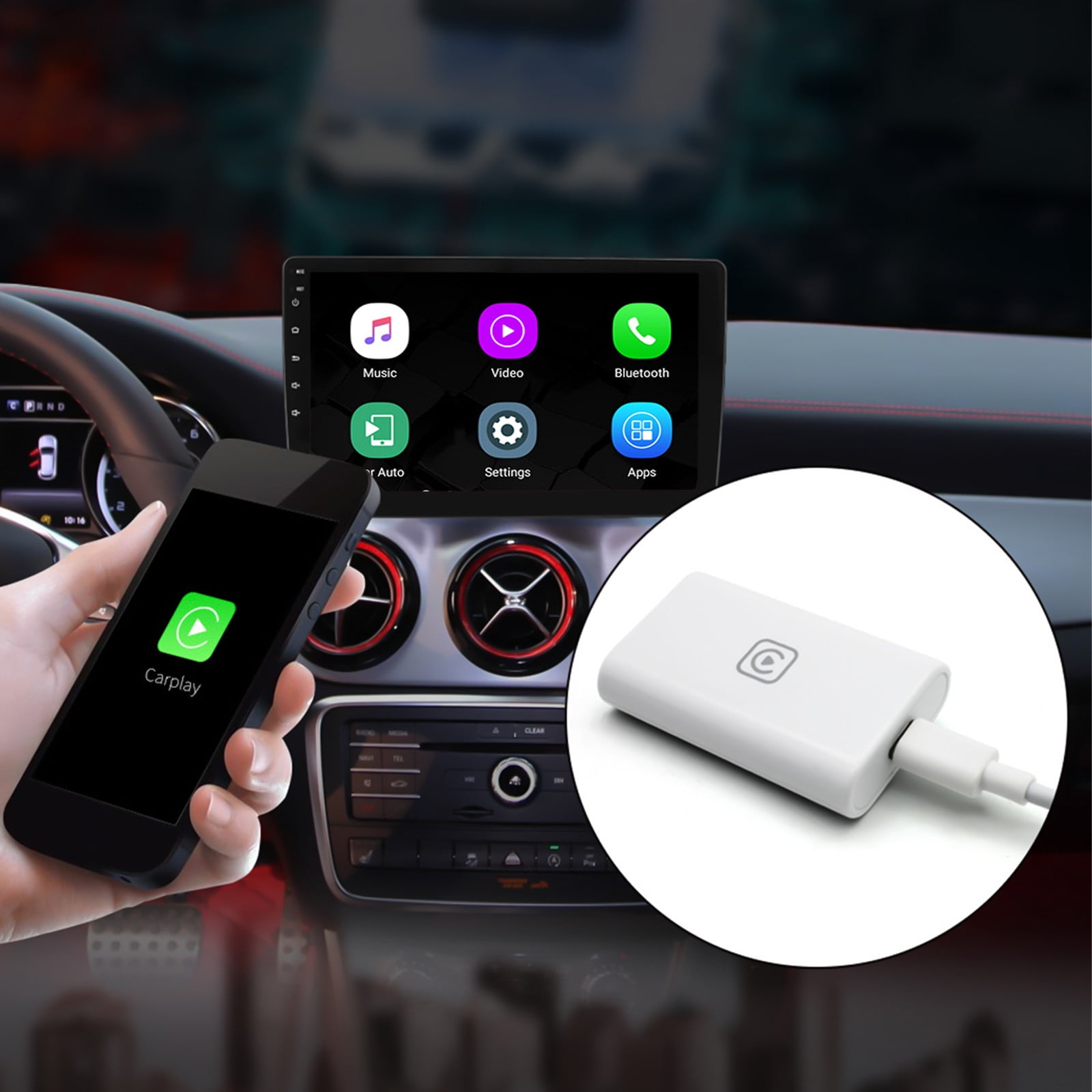 KKCXFJX Wireless Carplay Adapter USB For Factory Wired Carplay Cars,Wireless Carplay Adapter