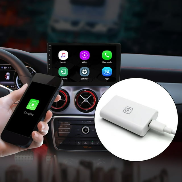 Dvkptbk Gps Player Wireless Adapter USB for Factory Wired Cars,Wireless Adapter Automatic Transform Wired to Wireless Vehicle GPS
