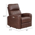 thumbnail image 5 of Eva 38 Inch Power Lift Recliner Chair- Brown Faux Leather- Solid Wood, 5 of 6