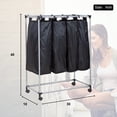 thumbnail image 7 of BestMassage Large Rolling Laundry Sorter Cart With Wheels 4-Bag Removable Brake Casters Laundry Sorter With Baskets, Black and Silver Plating, 7 of 7