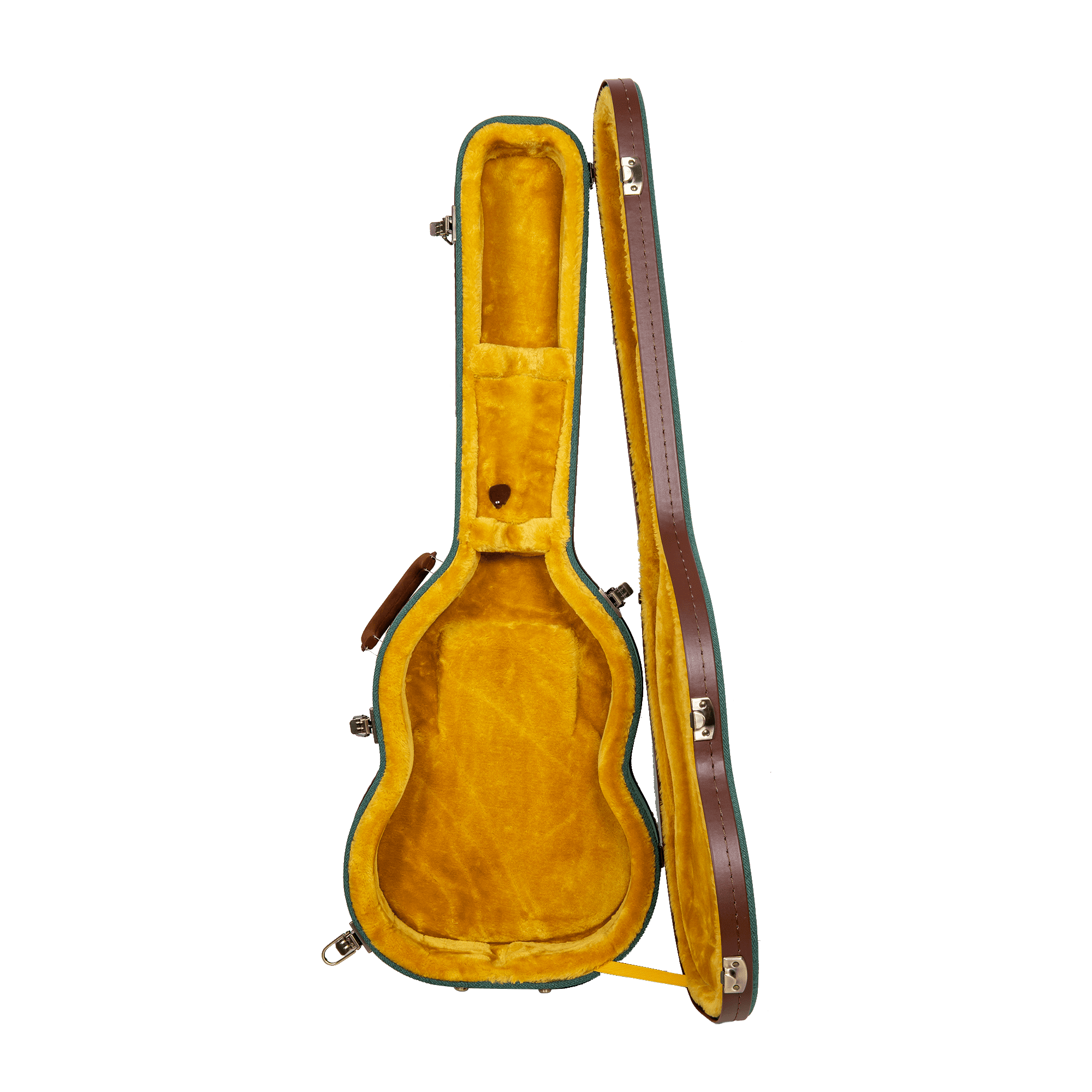 Crossrock Master Series - Wooden SG Electric Guitar Case - Security Lock, Genuine Leather Handle, Reinforced Hardware, Metal Feet, Storage Space- Malachite Blue Tweed