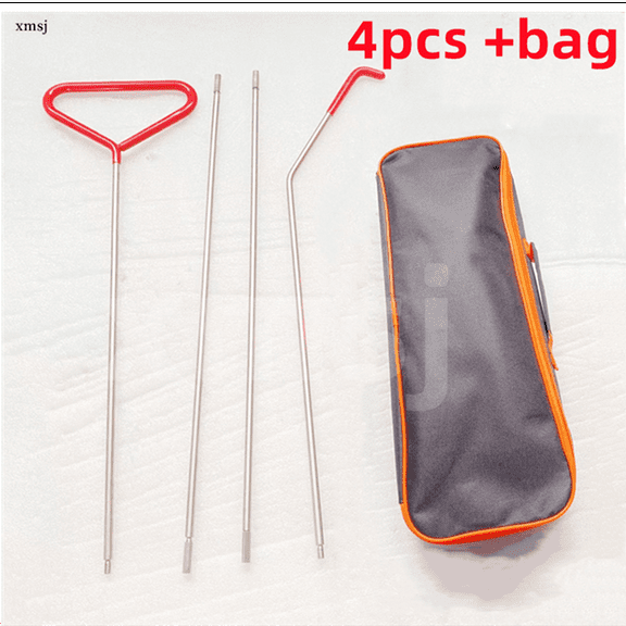4 Piece Bag - Professional T Bathroom Automotive Tool Kit, Inflatable Air Pump, Car Window Door, Open Fiber Pliers, Long Reach Tools