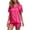 Hot Pink, variant on TYGHBN Women's Short Sleeve Ice Silk Pajama Set Shorts Pajamas for Women Pajamas Teens Woman Pajamas Shirt Soft Top Floral Sleepwear for Women Sleep for Women Satin Pajama Shorts Sleep Wear for Women