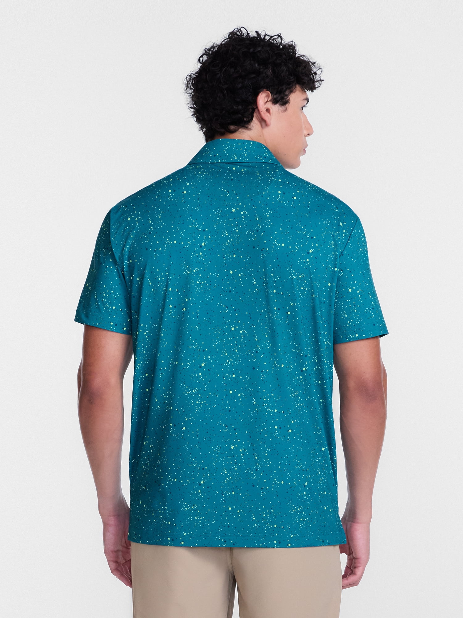 Birdie Bound Splatter Print Golf Polo Shirt, Men's Sizes XS-4XLT