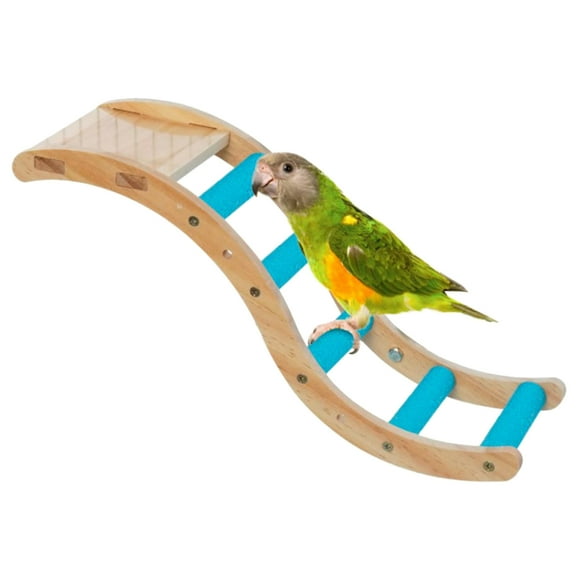 Necvior Parrot Perch Natural Wood Ladder Stand 5 Sanded Stairs for Small Medium Birds