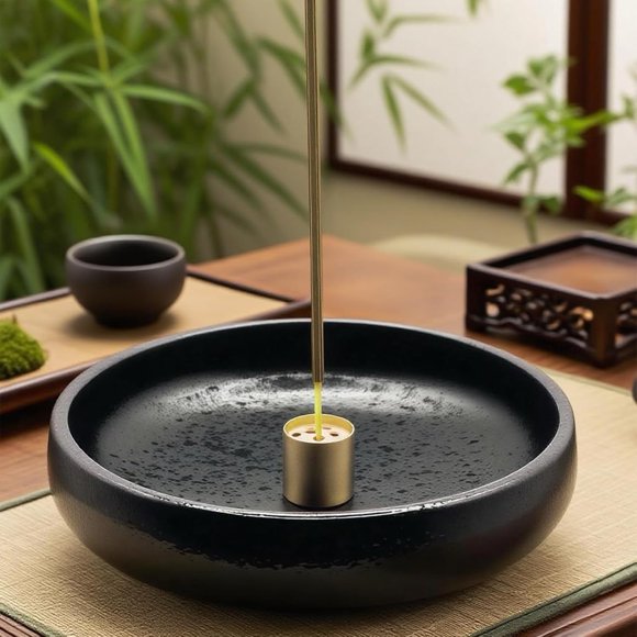 XINGZUAN Natural Marble Incense Holder,Incense Holder for Sticks with Adjustable Angle, Incense Stick Holder with Ash Catcher,Stick Incense Burner,9 Holes Suitable for Most