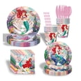 thumbnail image 3 of 92PCS Ariel Cartoon Design Disposable Tableware Kit for Anime Themed Birthday Parties - 10-Piece Paper Plates and Cups Set, 3 of 4