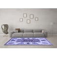 thumbnail image 3 of Ahgly Company Indoor Round Abstract Blue Modern Area Rugs, 3' Round, 3 of 4