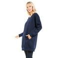thumbnail image 3 of Made by Olivia Women's Casual Oversized Loose Fit V-Neck Fleece Pullover Sweatshirts Tunic Fall Outfits S~3X, 3 of 7
