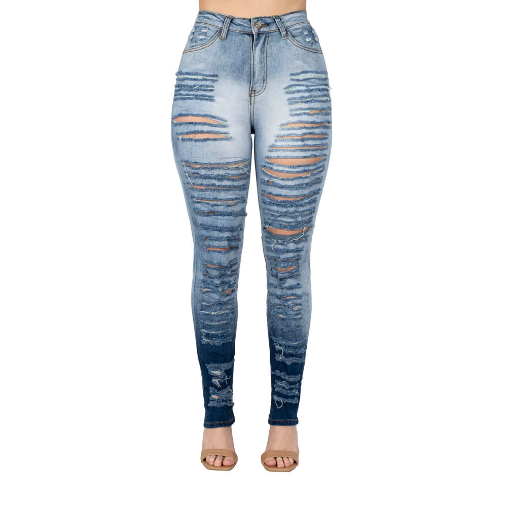Blue Topic Women Rip \u0026 Repair Skinny Jeans - Medium Blue, Women's, Size: 3