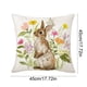 thumbnail image 3 of Funda de cojín decorativa con estampado de conejo de Pascua | Funda de cojín decorativa para sofá | Elemento decorativo de poliéster y lino para sala de estar y dormitorio, 3 of 6