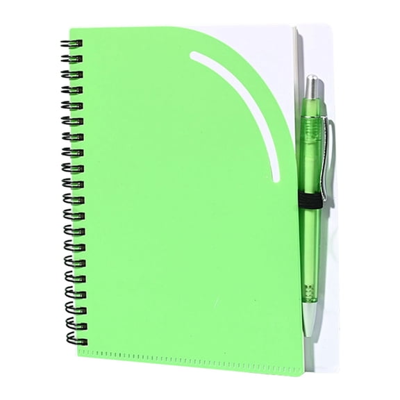 1Pc Spiral Notebook with Pen Holder, B6 College Ruled Notebook, 60 Sheets Hard Cover Subject Journaling Pocket Notebook, for Note Taking Study Office Work