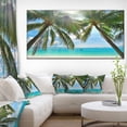 thumbnail image 3 of Designart 'Palm Hanging over Sandy White Beach ' Seashore Photo Canvas Art Print, 3 of 3