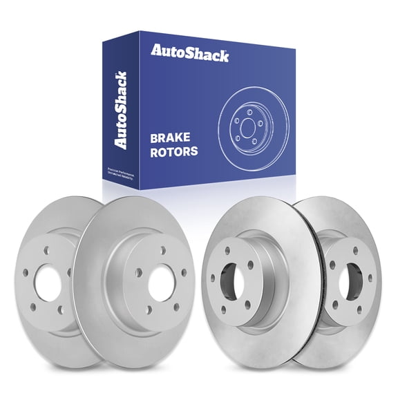 AutoShack Front & Rear Brake Rotors | Replacement for 2004-2011 Volvo S40 2005-2011 V50 2006-2013 C70 2.4L 2.5L AWD FWD | Coated | 4-PC Set | ArmorStop