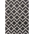 thumbnail image 3 of Lattice Links Modern Geometric Trellis 3x5 ( 3'3'' x 5'3'' ) Area Rug Grey Ivory Plush Shag Easy Care Thick Soft Plush Living Room, 3 of 7