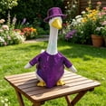 thumbnail image 5 of Porch Gooses Outfits, Purple Sequined Goose Clothing With Hat, Sparkly Festive Yard Goose Costume, Eye-catching Outdoor Porch Decor Apparel For 23in Goose, 5 of 6