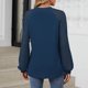 thumbnail image 5 of Tops de encaje para mujer,Camiseta de manga larga para mujer, cuello redondo, informal, 100 % poliéster, color liso, ideal para uso diario y en casa, sopatenor, 5 of 8