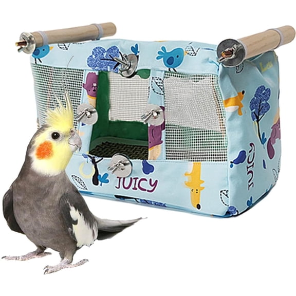 ZMKIAG Bird Tent with Sturdy Bottom, Breathable Hanging Medium Bird Hammock Swing with Sturdy Metal Hook, Bird Sleeping Hut Hideway Cave for Cockatiel Budgie Conure Lovebird