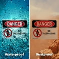 thumbnail image 6 of (2 Pack) No Trespassing OSHA Danger Sign 24 Inch X 18 Inch Indoor / Outdoor Rust-Free Aluminum Metal Signs for Workplace, Workshop, and Construction Site, Made in the USA, 6 of 8