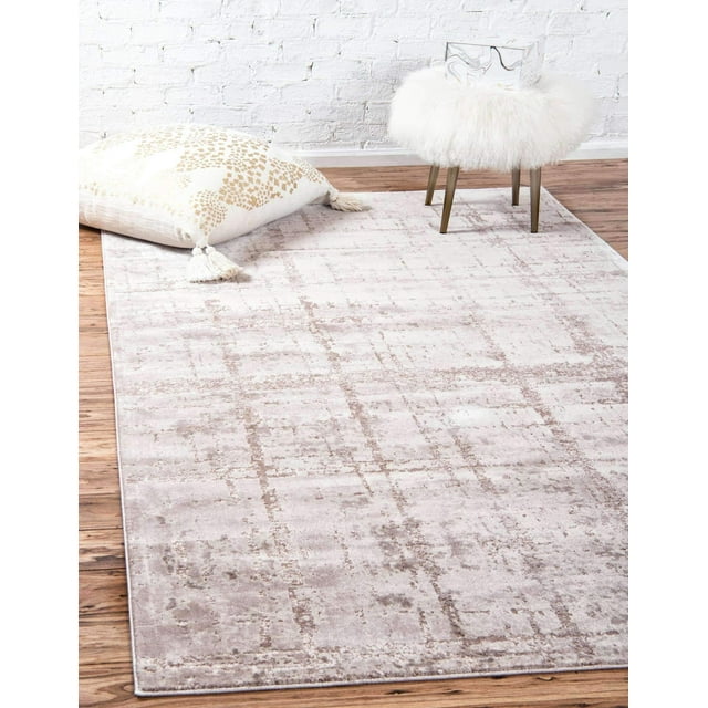 Unique Loom Uptown Collection by Jill Zarin Collection Textured Modern Beige Area Rug (5' 0 x 8' 0)