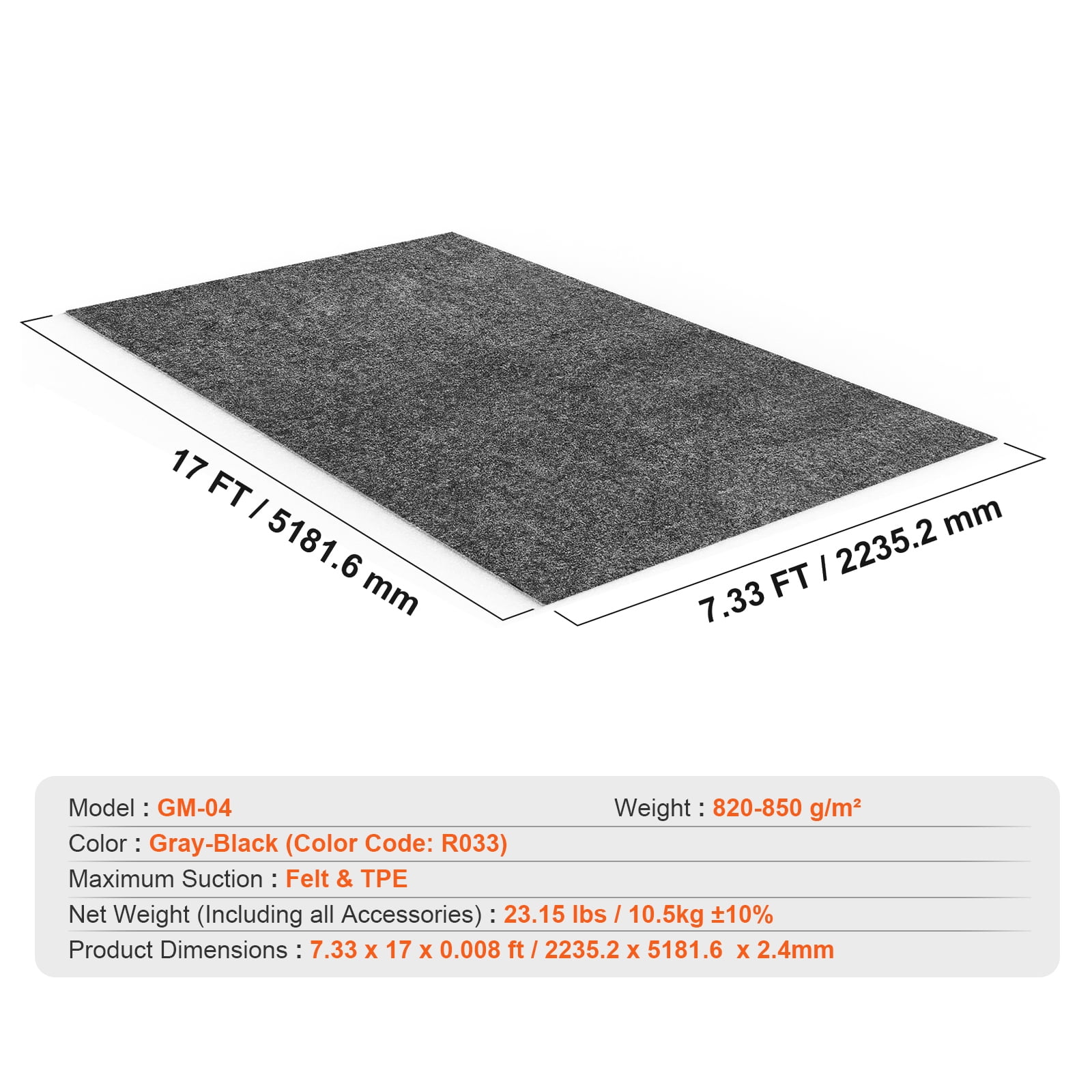 SKYSHALO Car Garage Mat, 7.4'x17', Shields Against Water, Snow, Rain, Mud, Oil, Durable Slip-Resistant Floor Cover with TPE Leak-Proof Backing, Simple to Maintain & Customizable Size