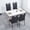 Black, variant on Leather Dining Chair with Cushion and D-hand High Back,Assembled Dinner Room Chairs,Set of 4,Black