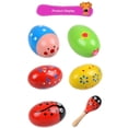 thumbnail image 5 of Set of 6 - 5PCS Adorable Wooden Egg Maracas Musical Colorful Percussion Easter Egg Shakers(Assorted Color) & 1 PCS Mini Wooden Ball Musical Instruments Maracas(Random Color), 5 of 7