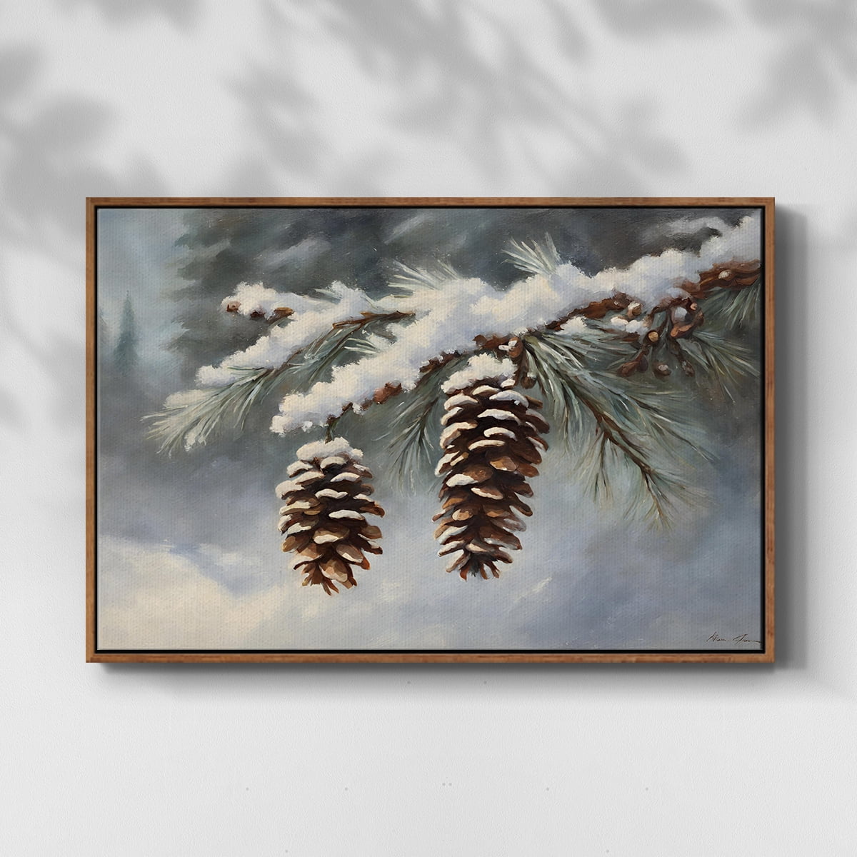 Vintage Landscape-CXCVIII By Wexford Home Framed in Walnut Wood Gallery Wrapped Canvas 17 in. x 25 in.
