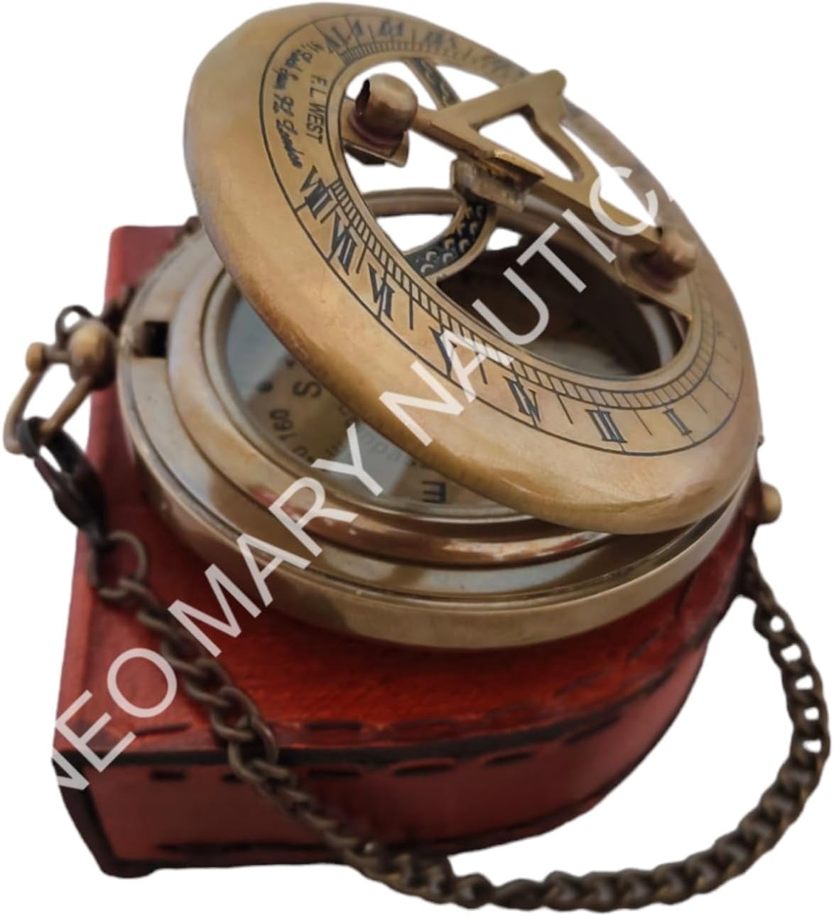 to My Son Compass Personalized Sundial Compass with Leather Case/Gift for SonUnique Gift for Men Beautiful Handmade Sundial Clock Sun Clock Steampunk Clock for Him Antique Decor, Directional Magnetic