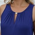 thumbnail image 6 of Jewelreauty Women Tank Tops Summer Casual Keyhole Collar Sleeveless Blouses Tee Solid Color Loose Shirts (2XL, Blue), 6 of 7