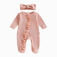 thumbnail image 4 of CAUYDY Preemie Girls Sleepwear Fall Winter Newborn Pjs for Boys Baby Long Sleeve Clothing Unisex Infant Loungewear 6 9 12 18 Months Sizes 6-12 Months,Light Pink, 4 of 5