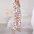 thumbnail image 2 of Bingfone Womens Pajama Sets Strawberries Print,Long Sleeve Loungewear Pajamas Set-X-Large, 2 of 8