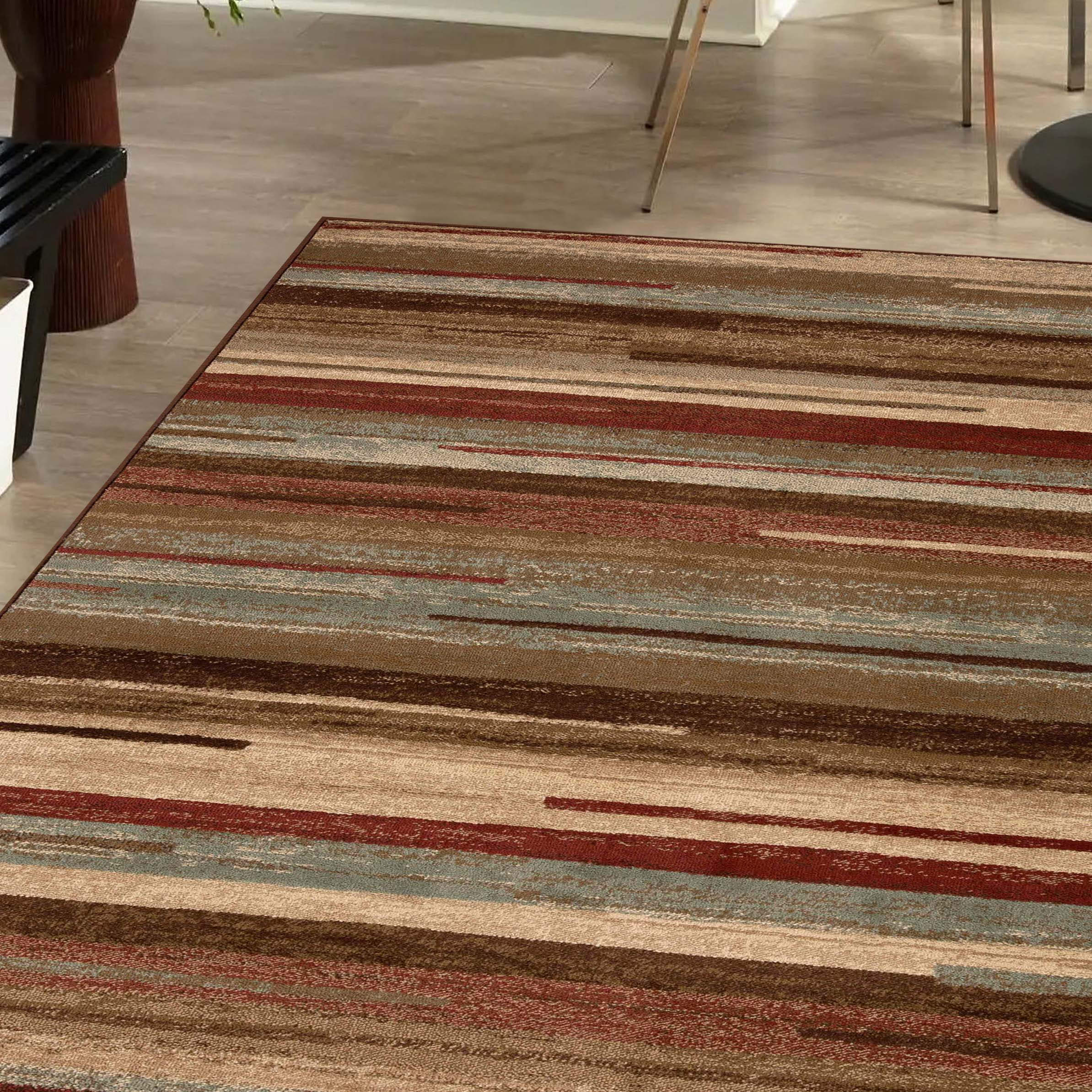Superior Fulgor Abstract Lines Indoor Area Rug, Maroon, 7' x 9'