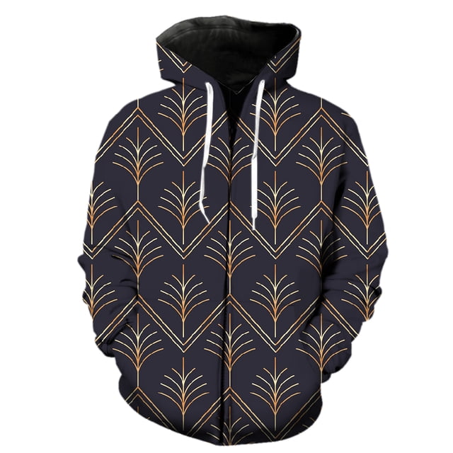Sudadera con capucha y cremallera para hombre con estampado geométrico abstracto en 3D, estilo urbano, chaquetas con capucha, primavera 2024, informal, gran oferta.