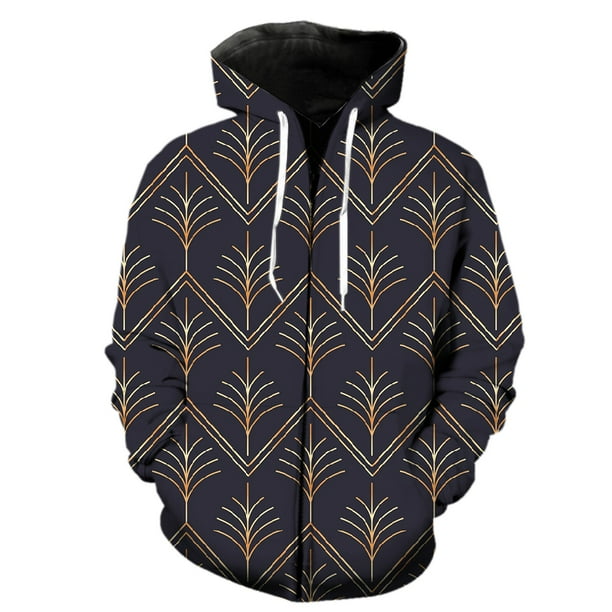 Sudadera con capucha y cremallera para hombre, con estampados geométricos abstractos, talla grande, estilo urbano, chaquetas con capucha, estilo Harajuku de primavera