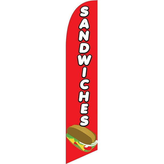 Sandwiches 15ft Feather Banner Swooper Flag -Windless Design- REPLACEMENT FLAG